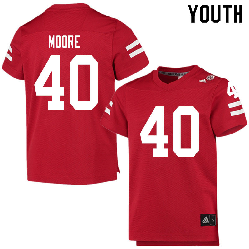 Youth #40 Darius Moore Nebraska Cornhuskers College Football Jerseys Sale-Scarlet